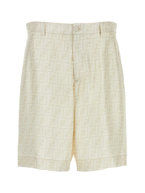 All-Over FF Silk Bermuda
  Shorts