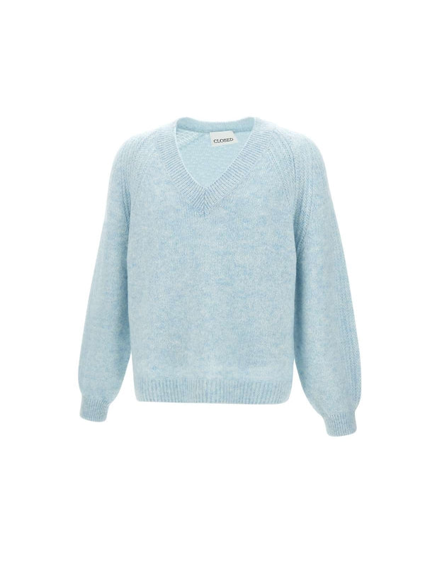 V-Neck Nylon Alpaca Wool Knit