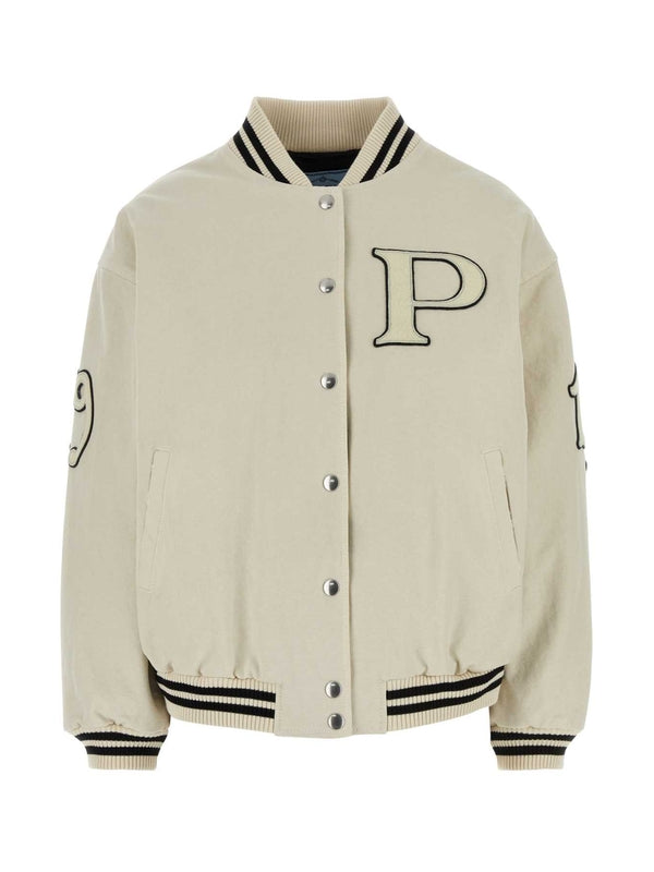 Logo Patch Cotton Bomber Jacket