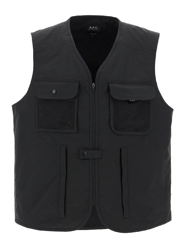 Alban Mesh Pocket Zip-Up Vest - Jente