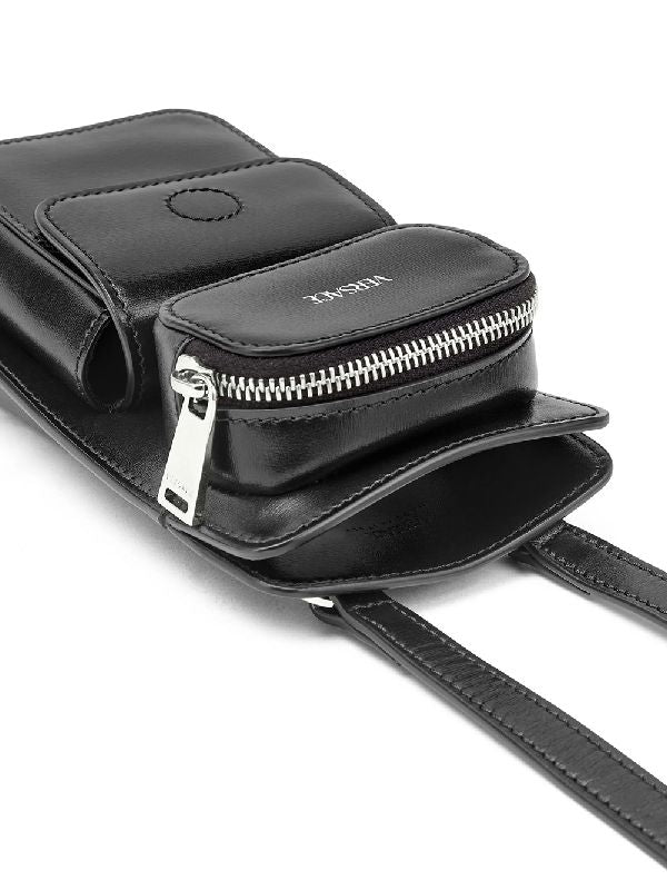 Logo Detail Leather Phone Holder Bag