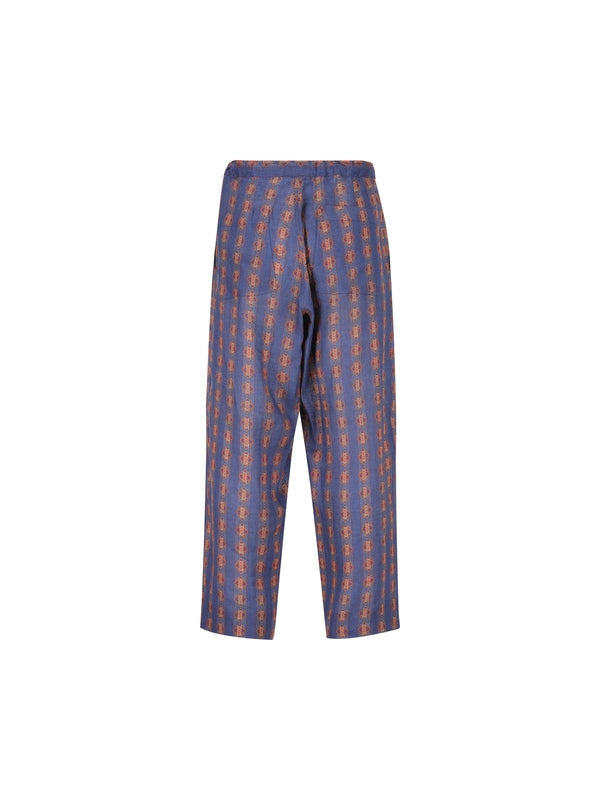 Allover Pattern Linen Pants