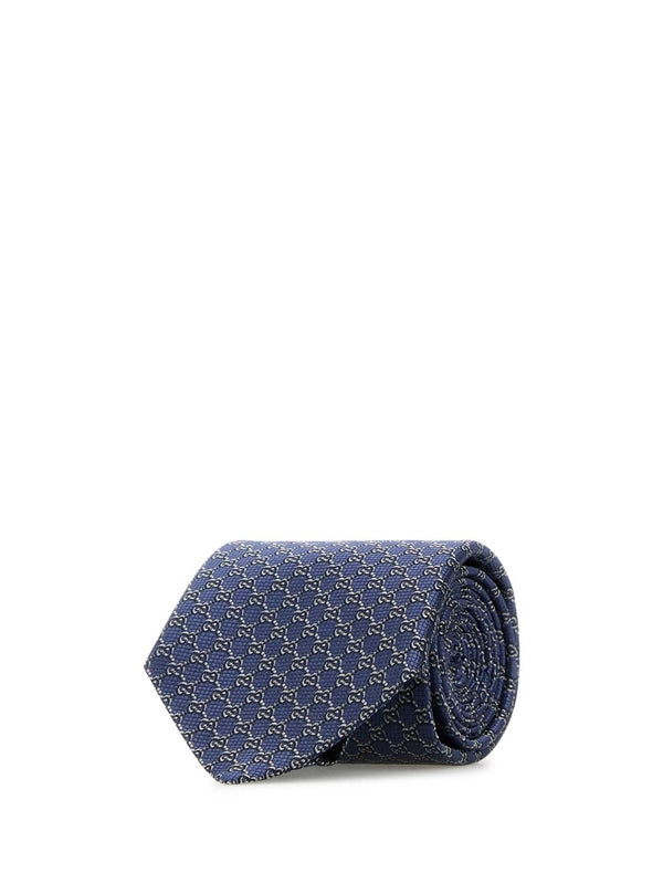 GG Logo Pattern Silk Tie