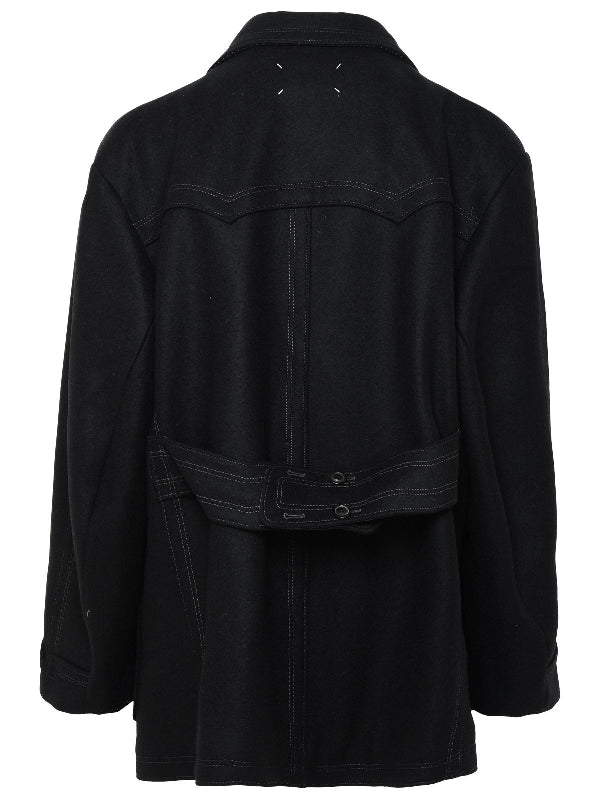 Back Stitch Oversized Double Peacoat