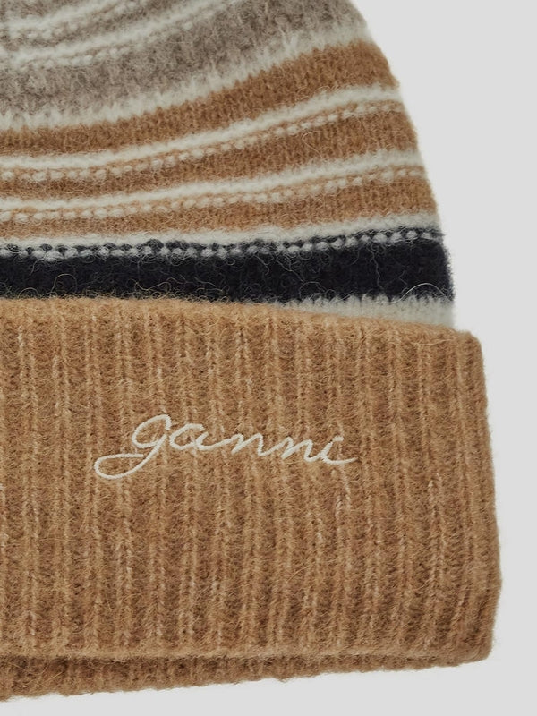 Logo Embroidered Stripe Beanie