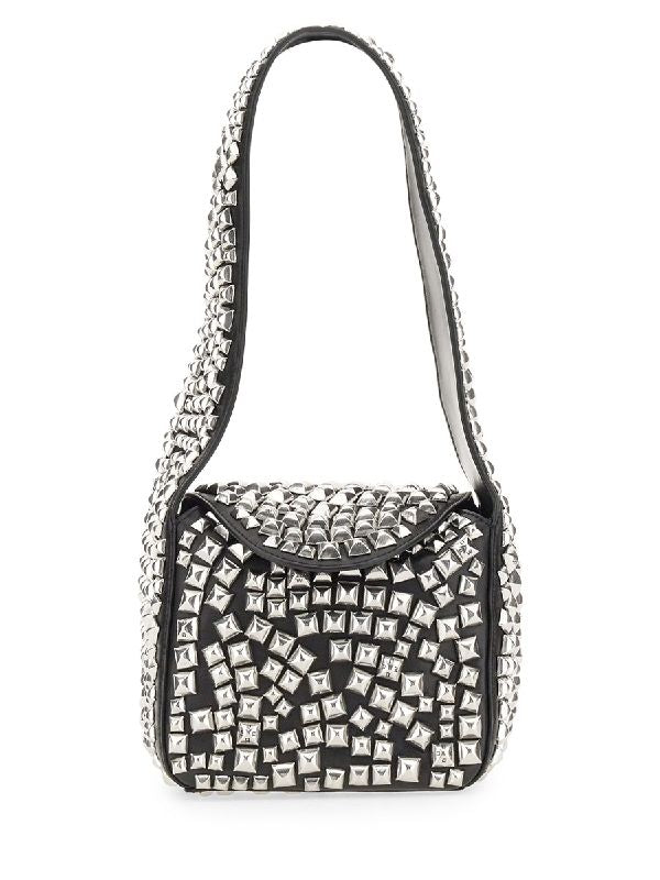 Spike Stud Leather Shoulder Bag