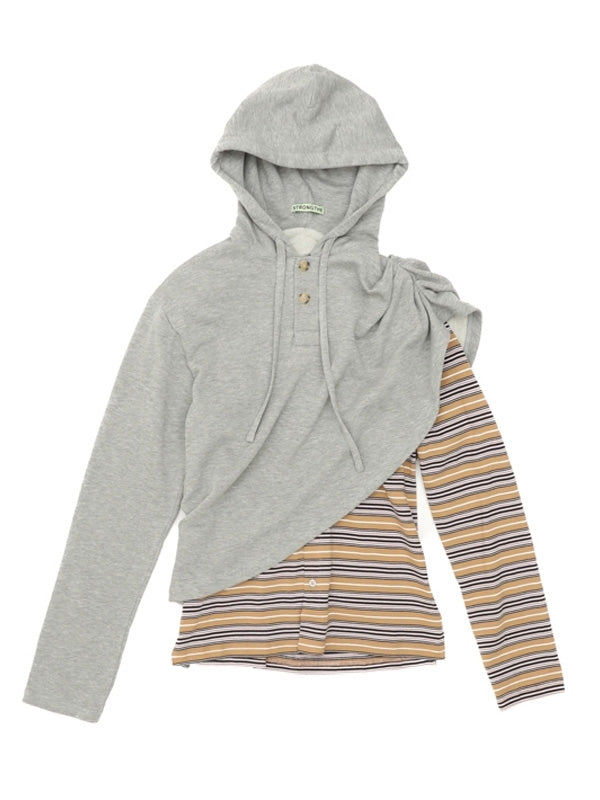 LIFTED Drape Layered Hood Shirt
