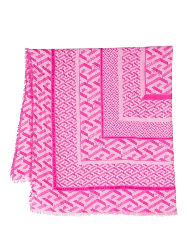 Allover Logo Pattern Silk Scarf