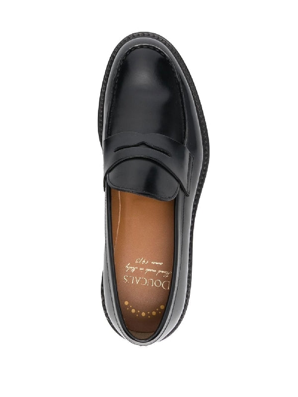 Black Leather Penny Loafers