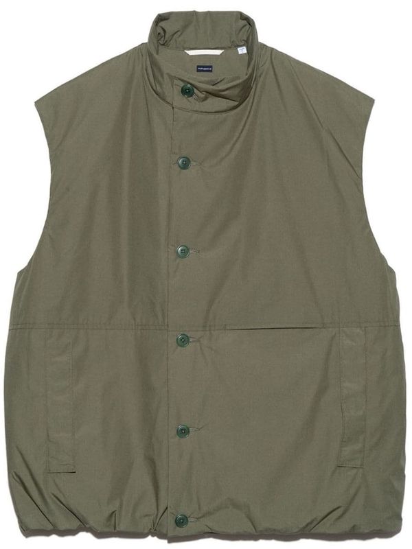 High-Neck Button-Up Vest