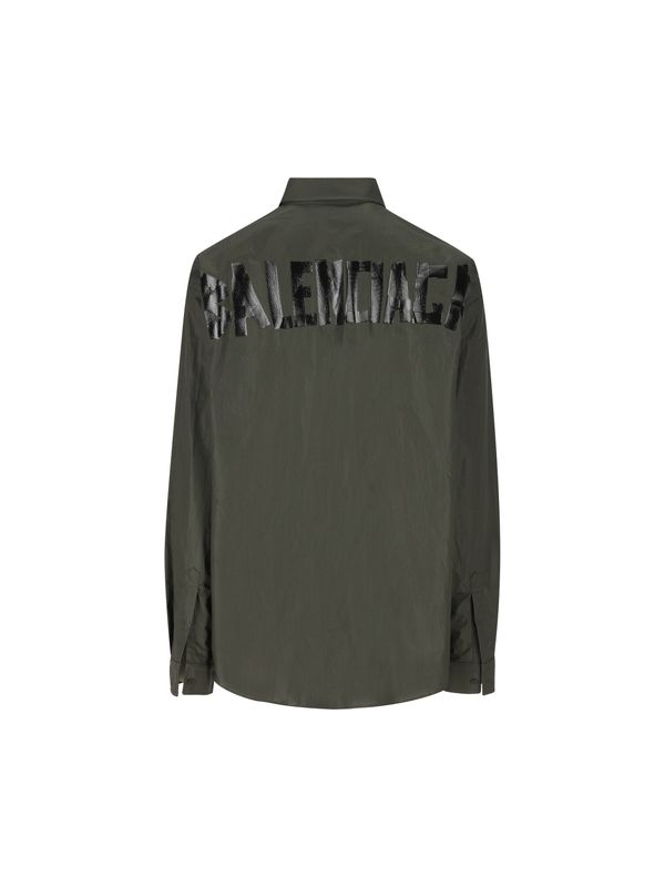 Tape Type Logo Cotton Shirt