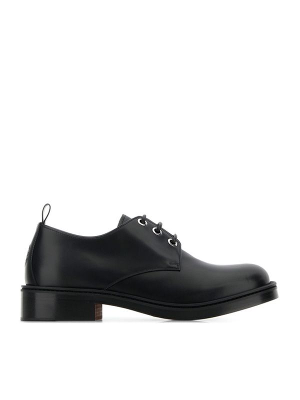 Black Leather Lace-up Shoes