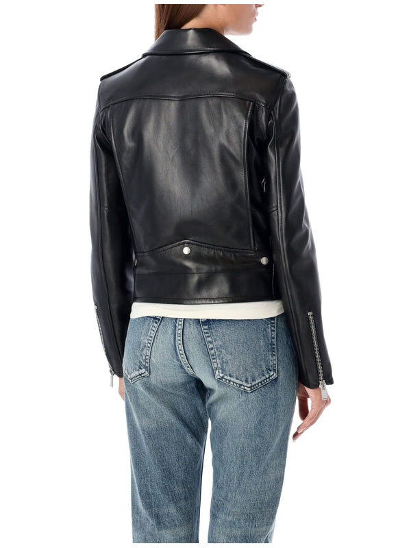 Black Lambskin Biker Jacket