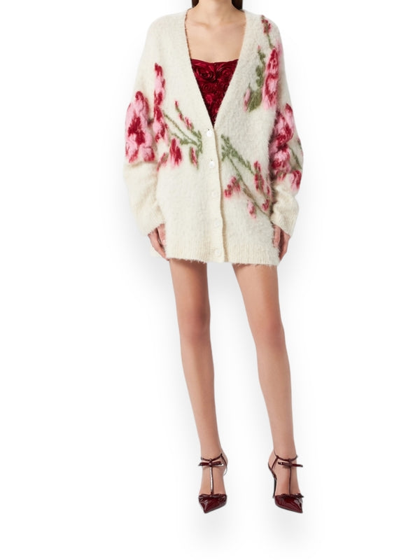 Flower Jacquard Cardigan