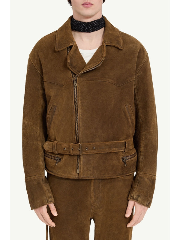 Brown Suede Biker Jacket