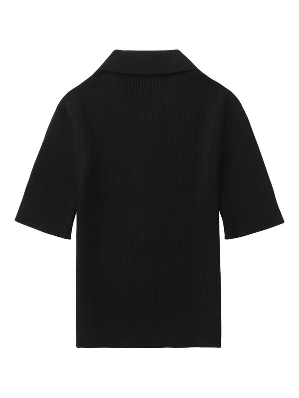 Black Cotton Polo Shirt