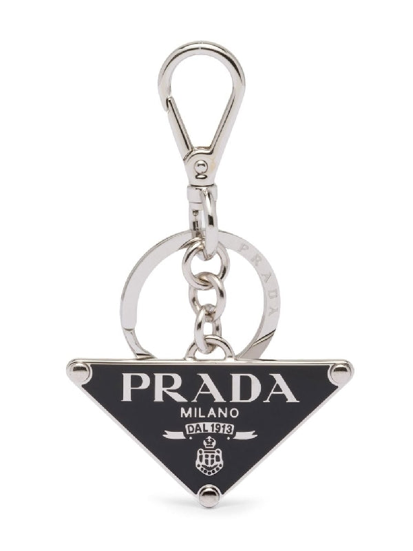 Triangle Logo Charm Key Ring