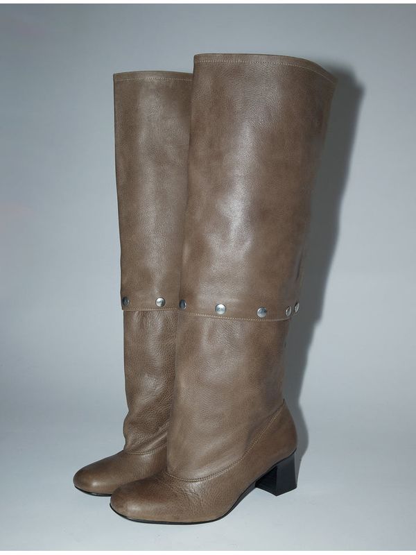 Jolie Snap Button Leather High Boots