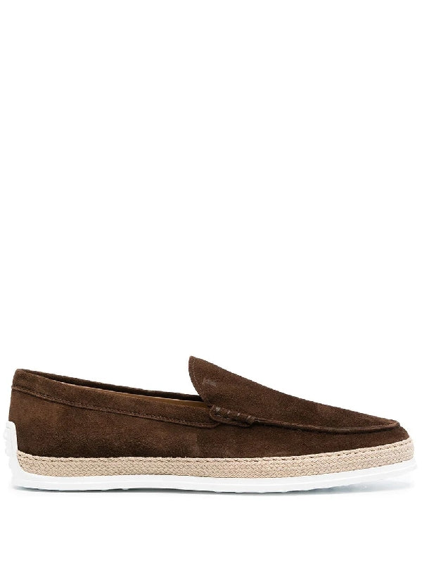 Suede Espadrille Slip-On Loafers