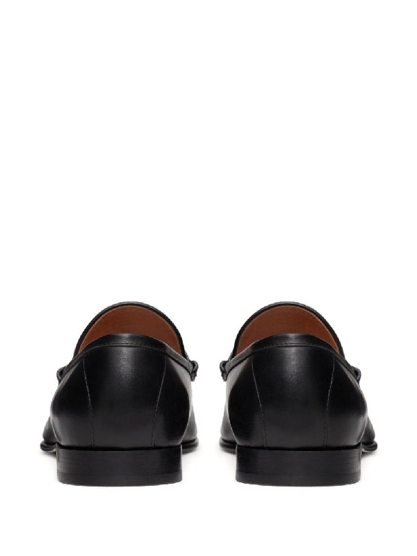 V Logo Leather Loafer