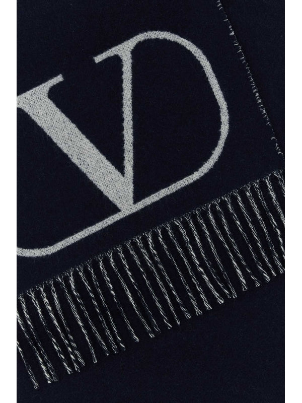 V Logo Wool Cashmere Muffler