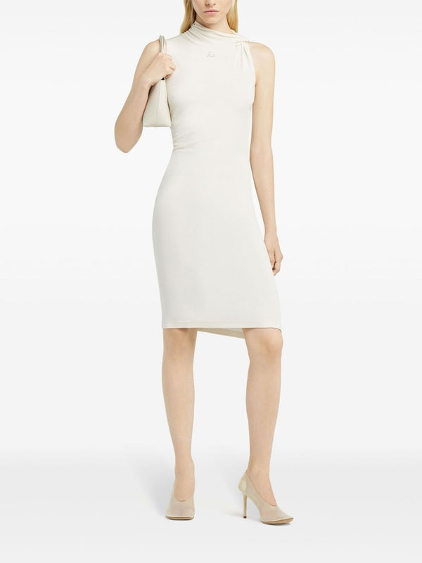 Logo Patch Sleeveless Midi Dress
