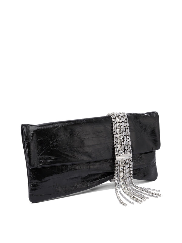 Vintage Metallic Leather Clutch Bag