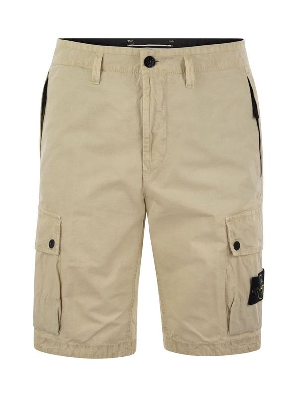 Wappen Patch Cotton Cargo Bermuda Shorts