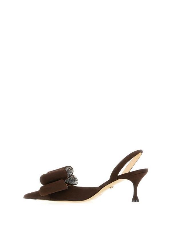 Bow Detail Leather Slingback Heel