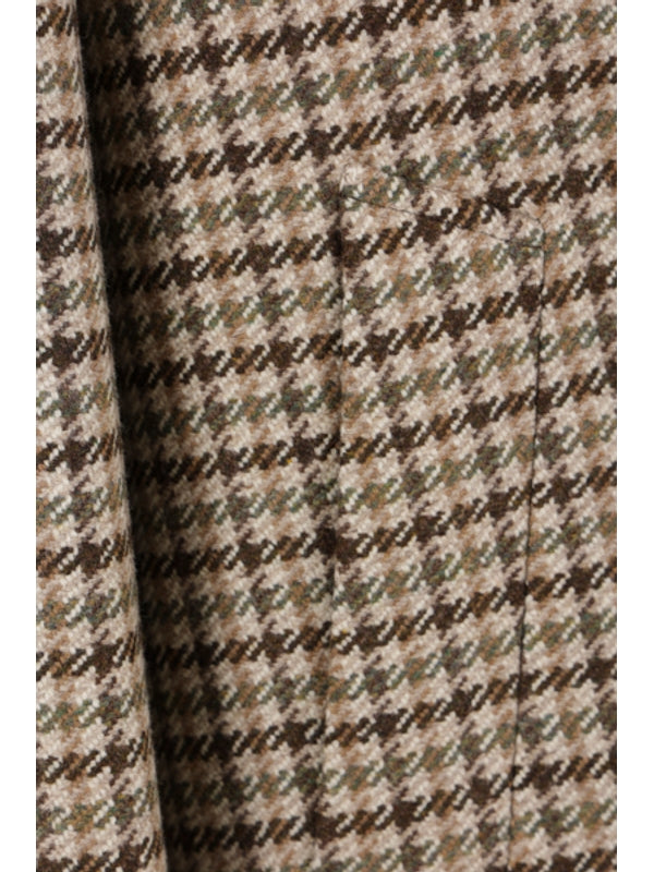 Boutonniere Check Wool Double Coat