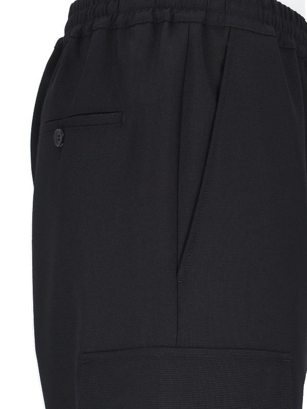 Black Cargo Pocket Banding Pants