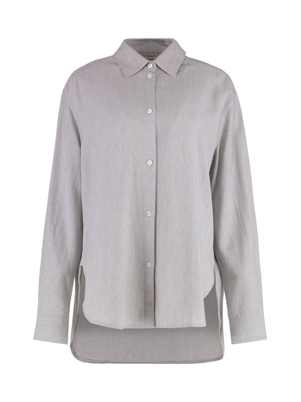 Asymmetric Hem Viscose Shirt