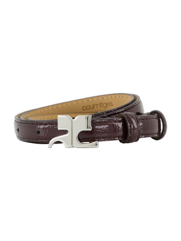 Courrèges Burgundy Leather Belts
