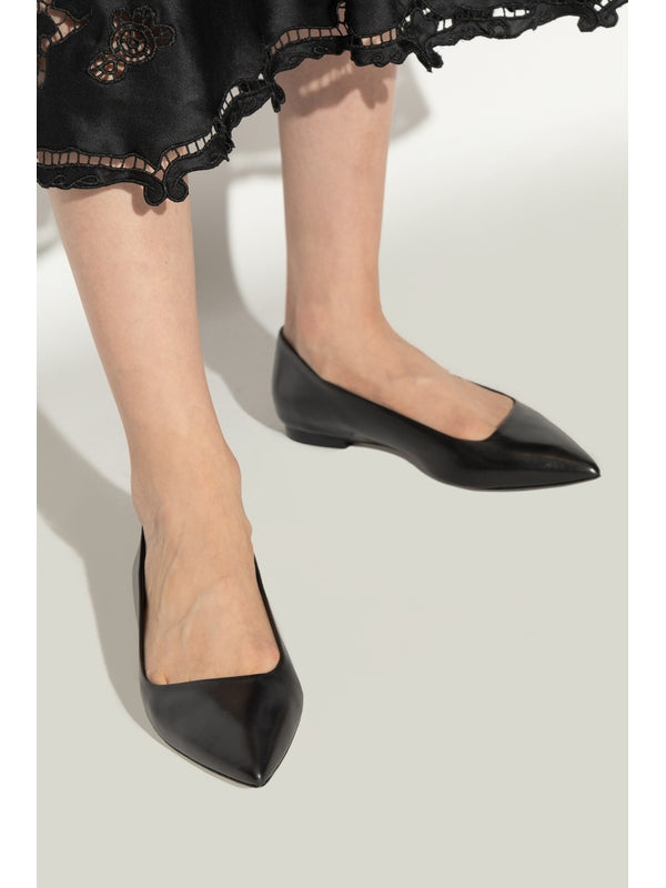 Olisa Point Toe Leather Flat Shoes