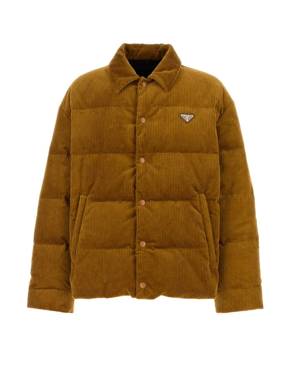 Triangle Logo Corduroy Padded Jacket