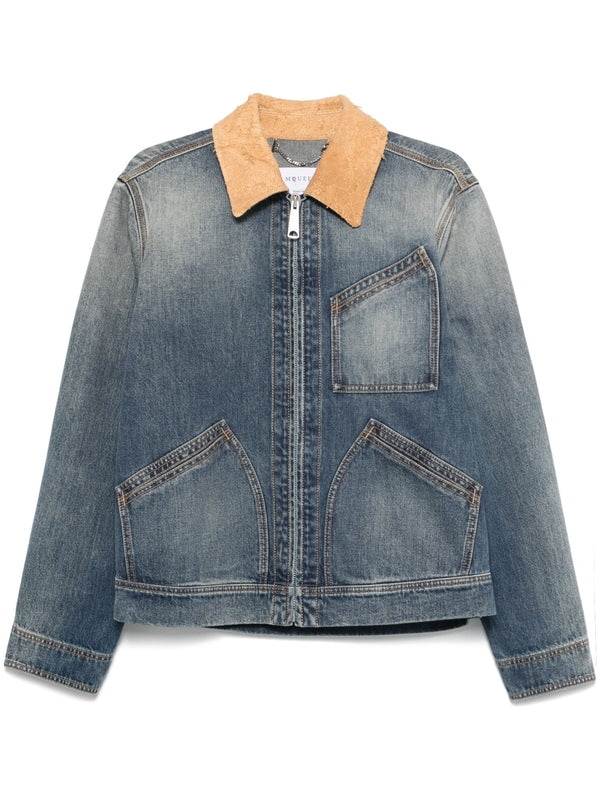 Alecander Mcqueen Blue Jacket