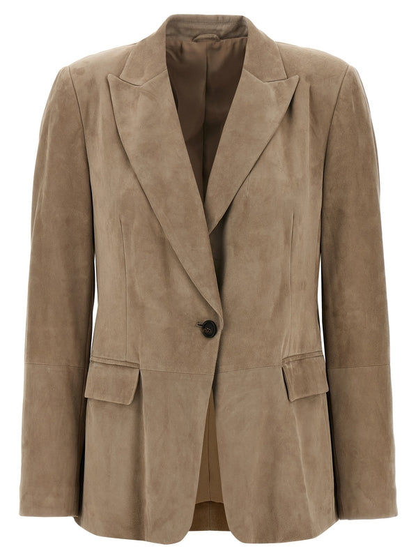 Single
  Breasted Suede Jacket