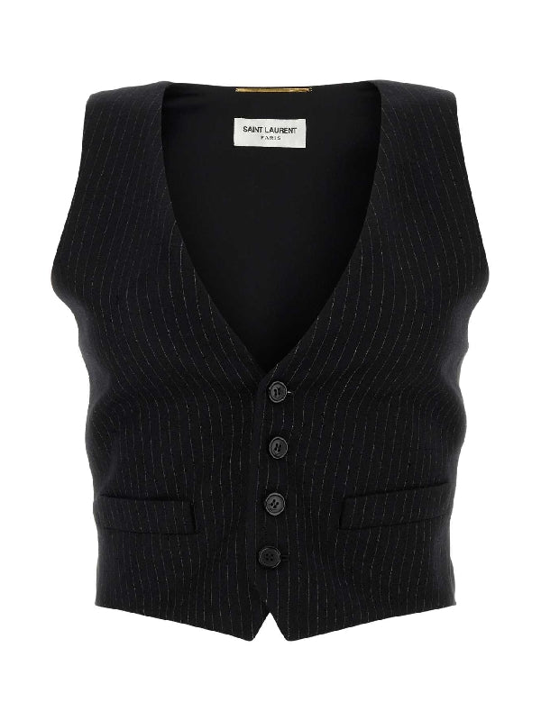 Stripe Wool Flannel Vest