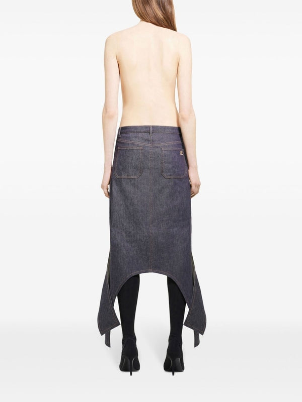 Asymmetric Denim Skirt