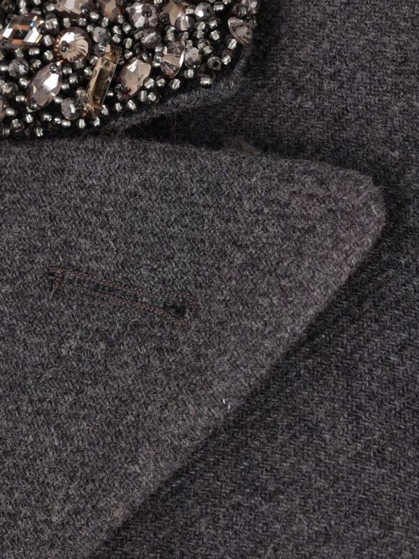 Jewel
  Decorated Collar Double Wool Coat