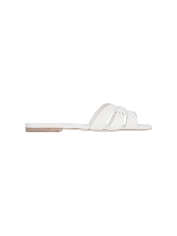 Saint Laurent White Slides