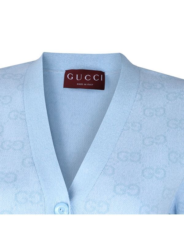 Allover Gg Logo Cotton Cardigan