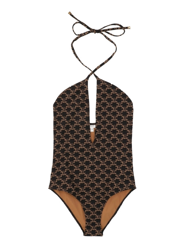 Triomphe Pattern Dress Swimsuit