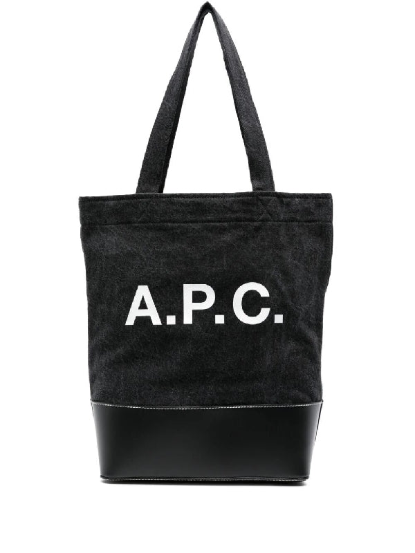 Axelle Logo Denim Tote Bag