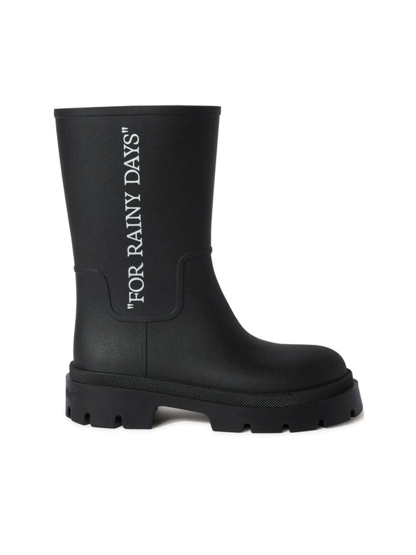 Slogan Print Mid Boots