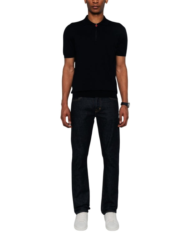 Black Cotton Polo Shirt