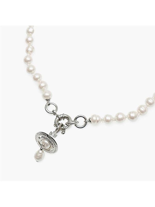 Orb Pendant Pearl Necklace