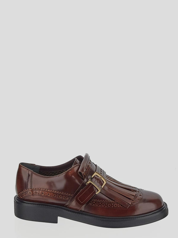 Buckle Tassel Leather Loafers