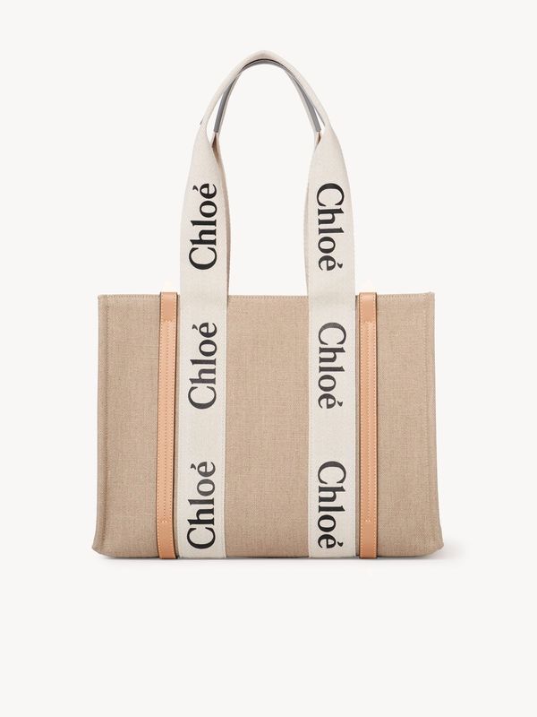 Woody Logo Canvas Medium Tote
  Bag