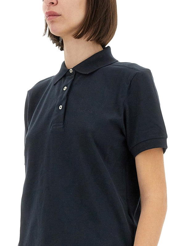 Logo Embroidery Cotton Blend Polo Shirt